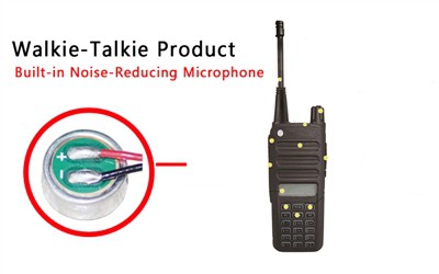 Aplicação de elemento de microfone em produtos Walkie-Talkie