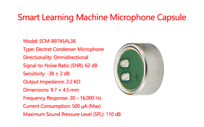 Cápsulas de microfone para dispositivos de aprendizagem inteligentes